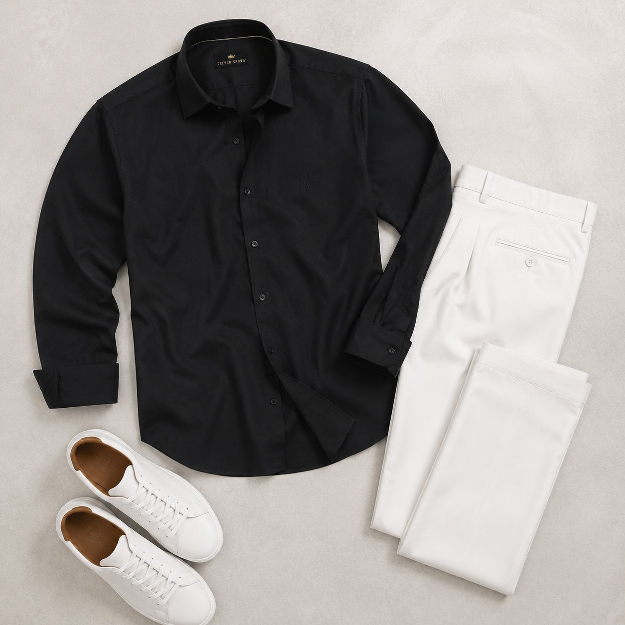 پیراهن آستین بلند نخی مدل P790-مشکی